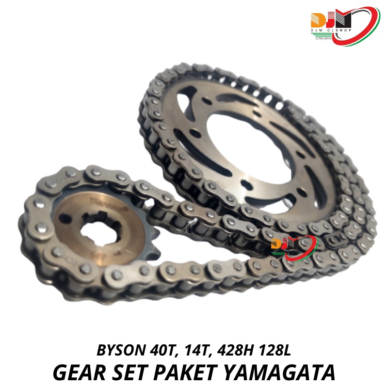 Gear Set Paket BYSON 45P 428H 128L 40T 14T Original Yamagata