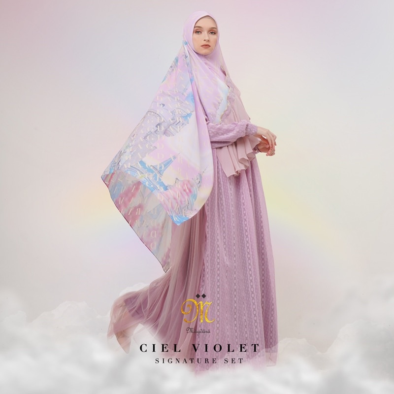MAGDARA - CIEL VIOLET - SET GAMIS - OUTER - SCARF - KHIMAR BASIC - KHIMAR SIGNATURE