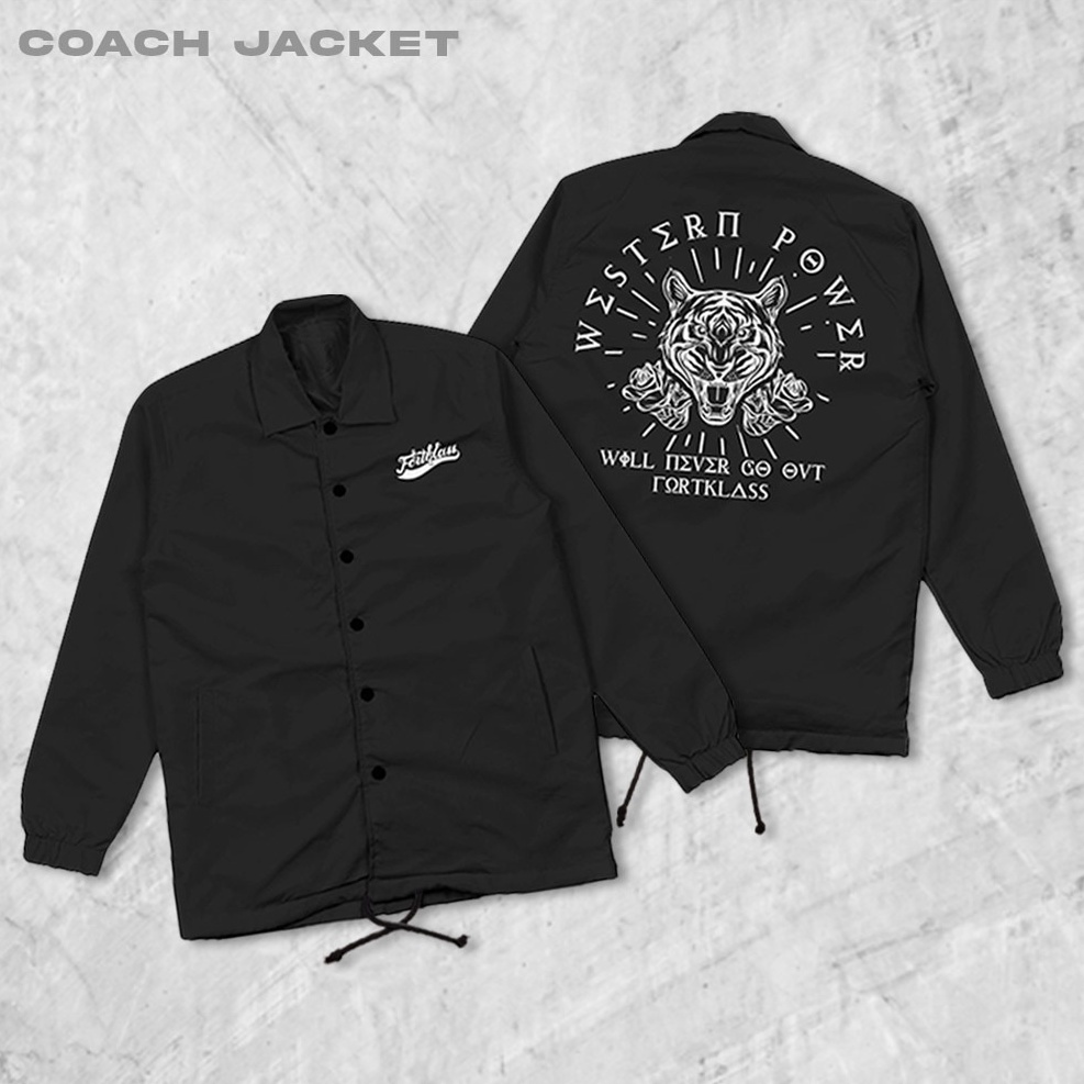 HIPNOP Western Tiger Jaket Coach Pria Jaket Parasut Unisex