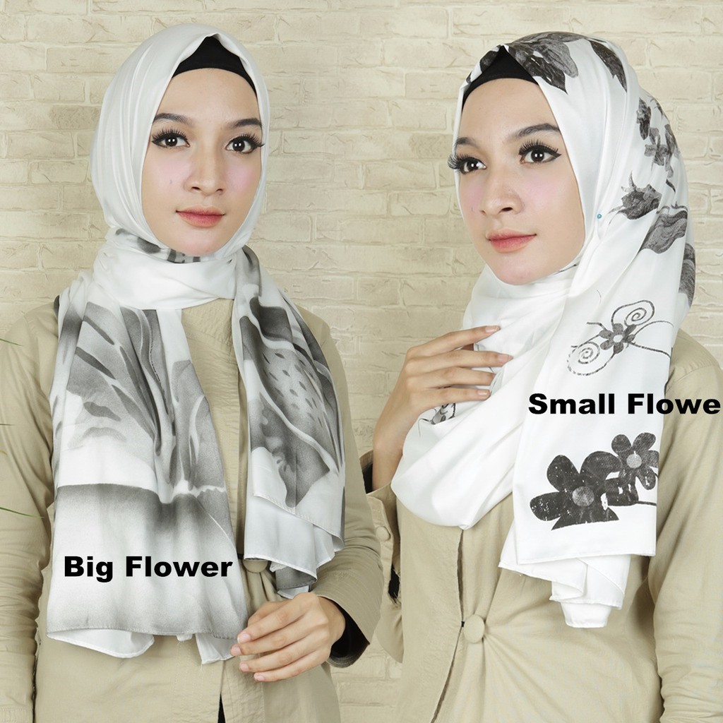 MOBASA OFFICIAL Jilbab Pashmina Satin Premium Kerudung pashmina printing [jumbo]