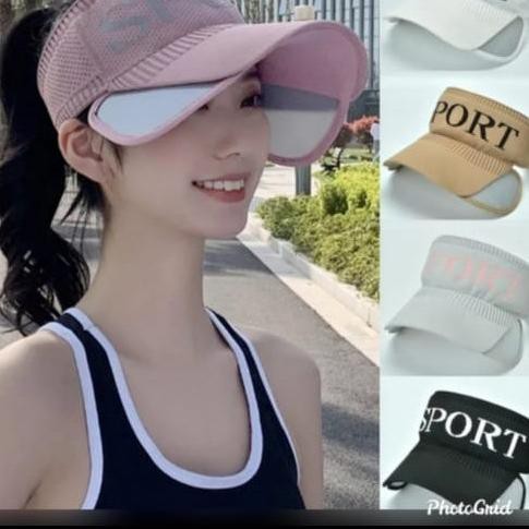 ➴ Topi wanita sport / banyak warna ,barang import - Putih ✹