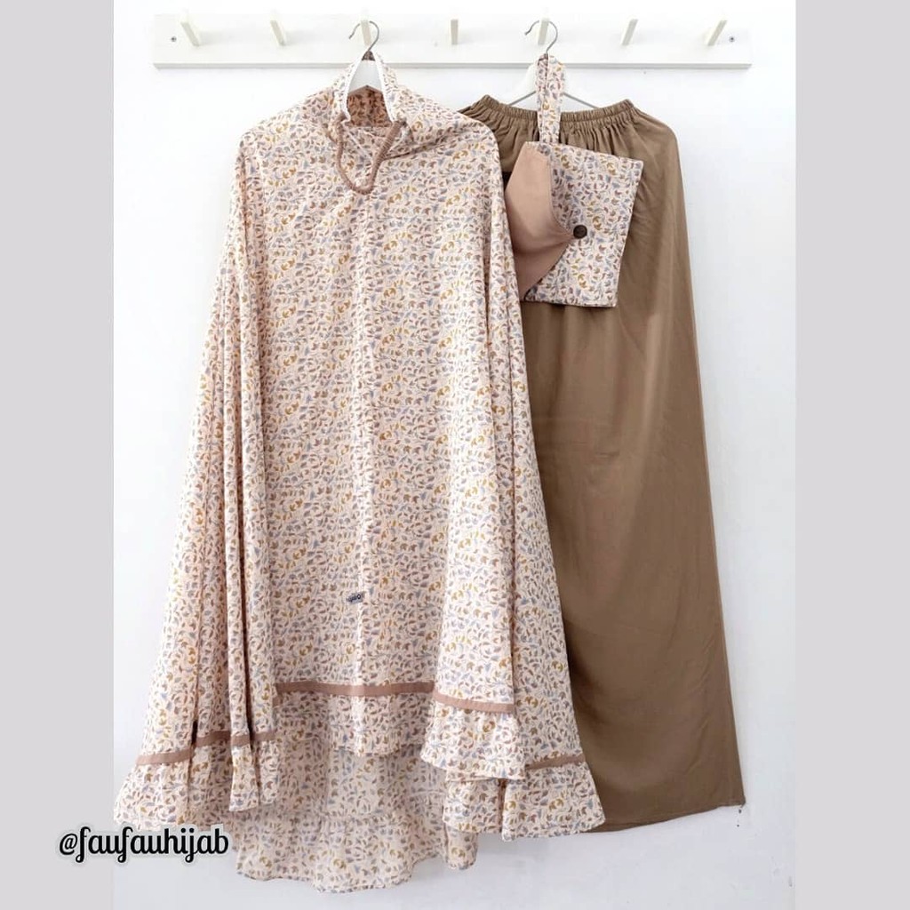 Mukena Faufau butik Rimple Mocca daun