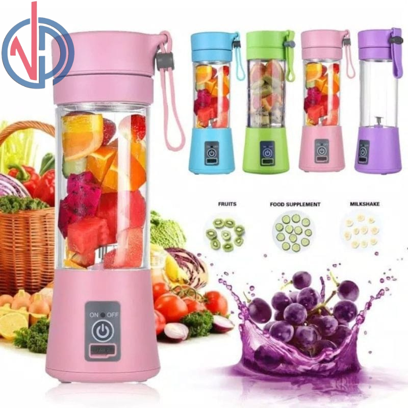 BLENDER JUS / BLENDER PORTABLE 6 MATA PISAU RECHARGEABLE FREE PACKING DUS DAN BUBBLE WRAP VD