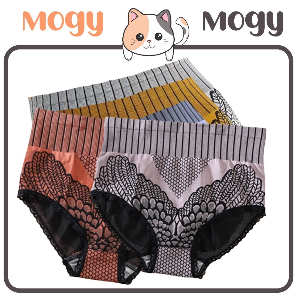 MOGYMOGY W233 Celana Dalam Wanita Pakaian Dalaman Perempuan Motif Highwaist