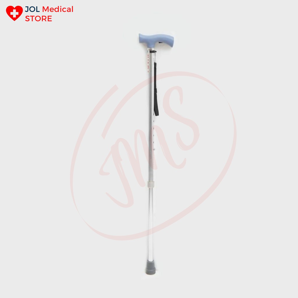 Tongkat Kaki 1 ALUMINIUM Alat Bantu Jalan Walking Stick Tongkat Jalan Juara warna Cokelat Orang Tua