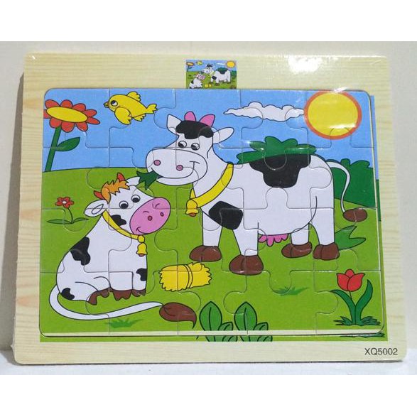 Diskon Puzzle Kayu Mini Animasi Sapi Mainan Edukatif Anak Bongkar Pasang Kuantan Wahana Shopee Indonesia