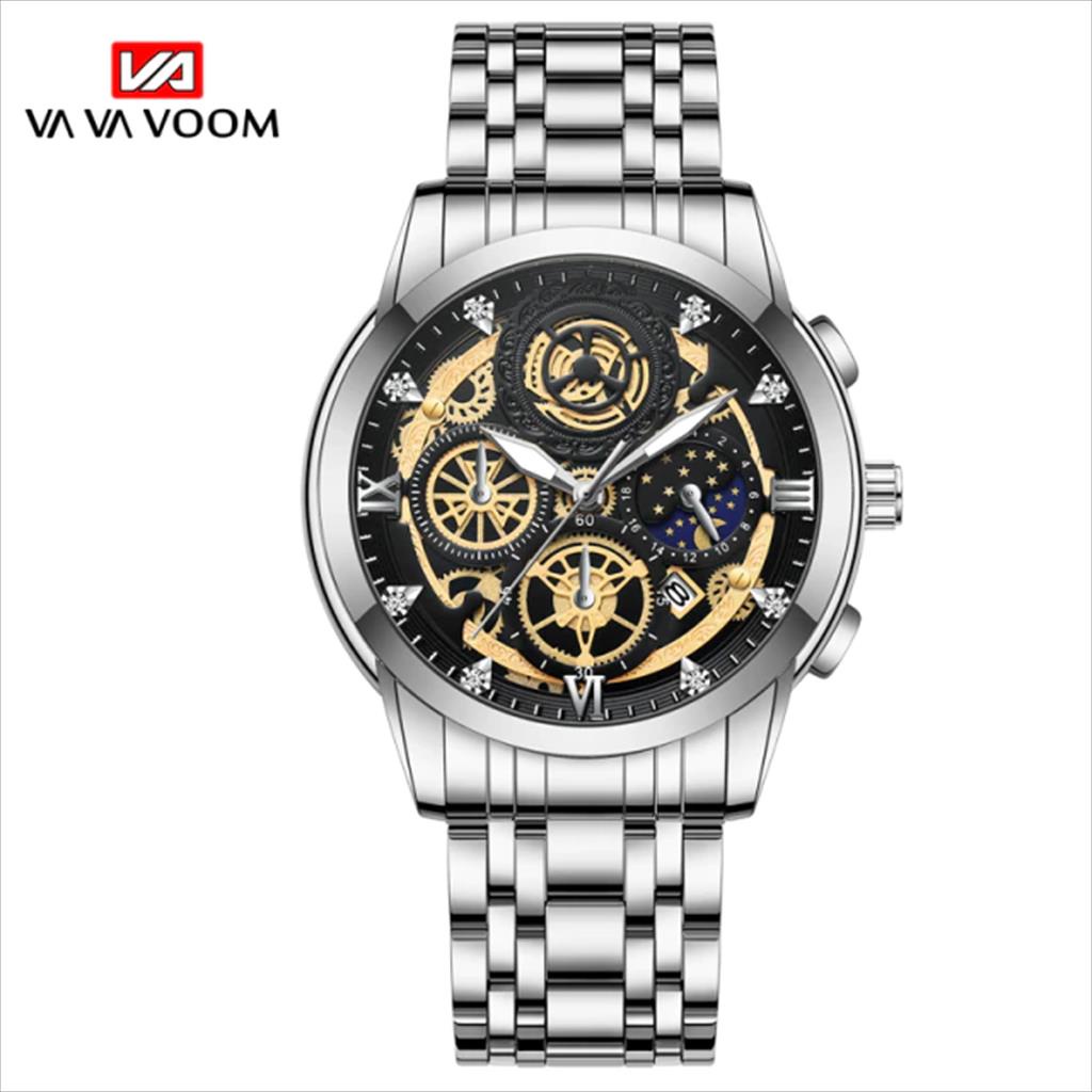 VAVA VOOM 2452 Date Jam Tangan Pria Stainless Steel water resist 3 ATM anti karat original