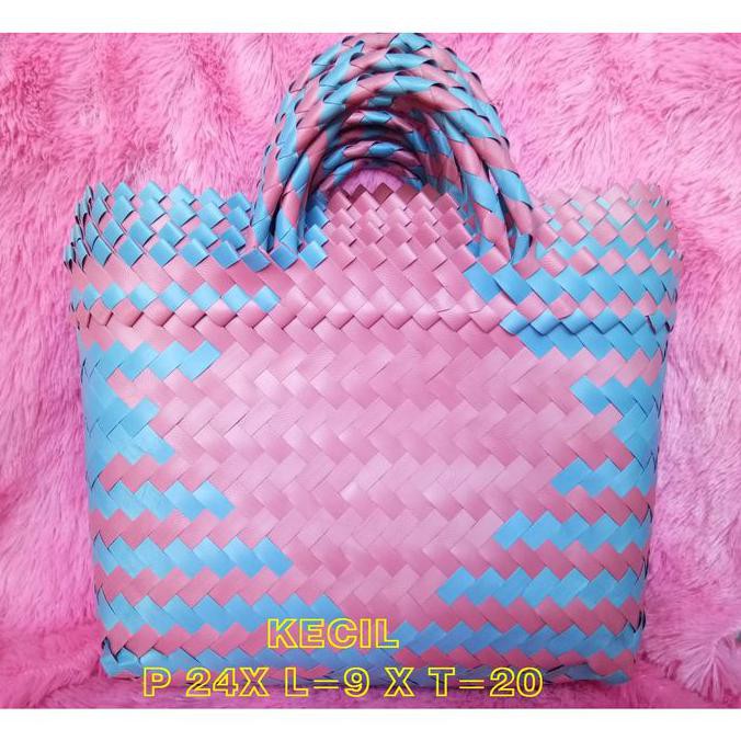 Tas Anyaman Plastik Tas belanja Pasar LURIK tas pasar Tas souvenir - KECIL