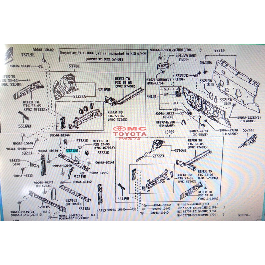 Support Radiator Palangan Atas Agya Alya 53216-BZ111