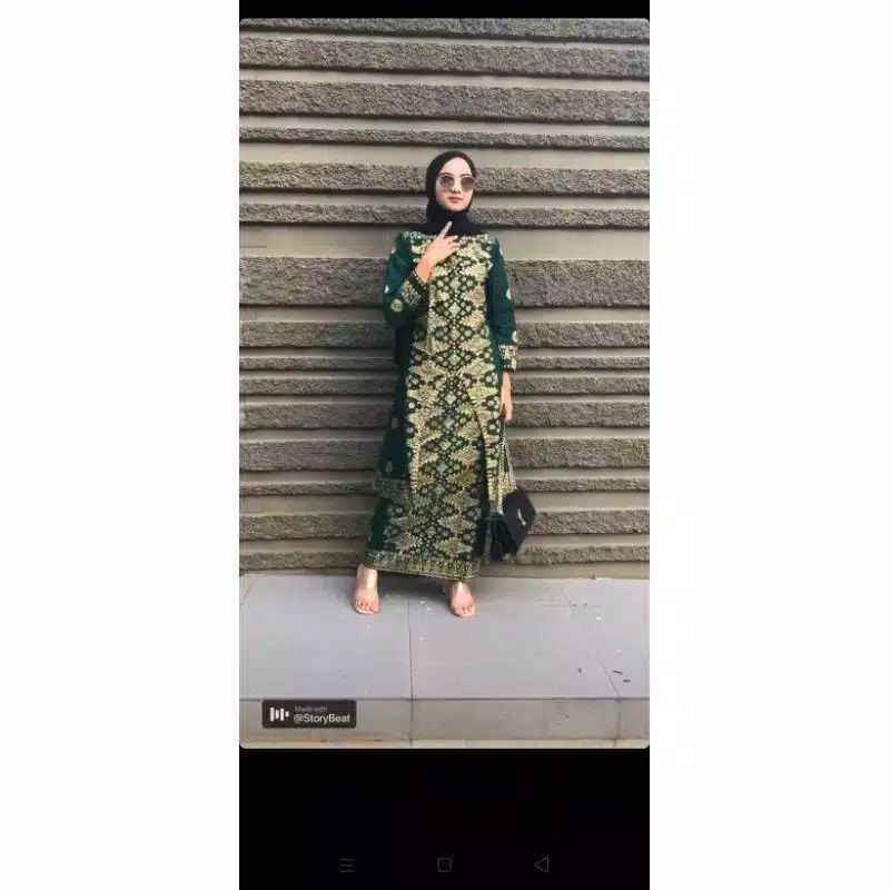 SET COUPLE MOTIF SONGKET HIJAU