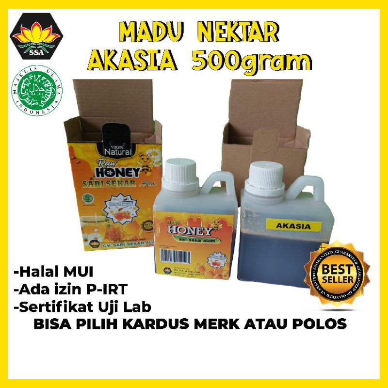 PROMO 500 Gram Raw honey/hitam pahit/madu Akasia free dus