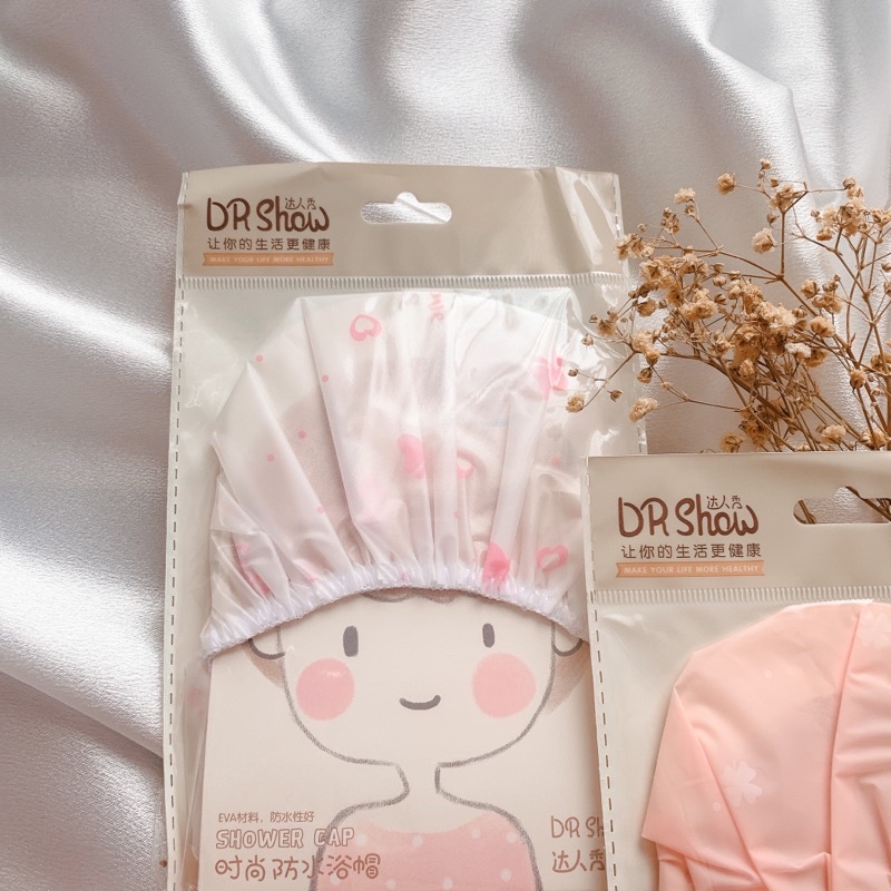 SHOWER CAP, PENUTUP RAMBUT KEPALA, PELINDUNG RAMBUT MANDI