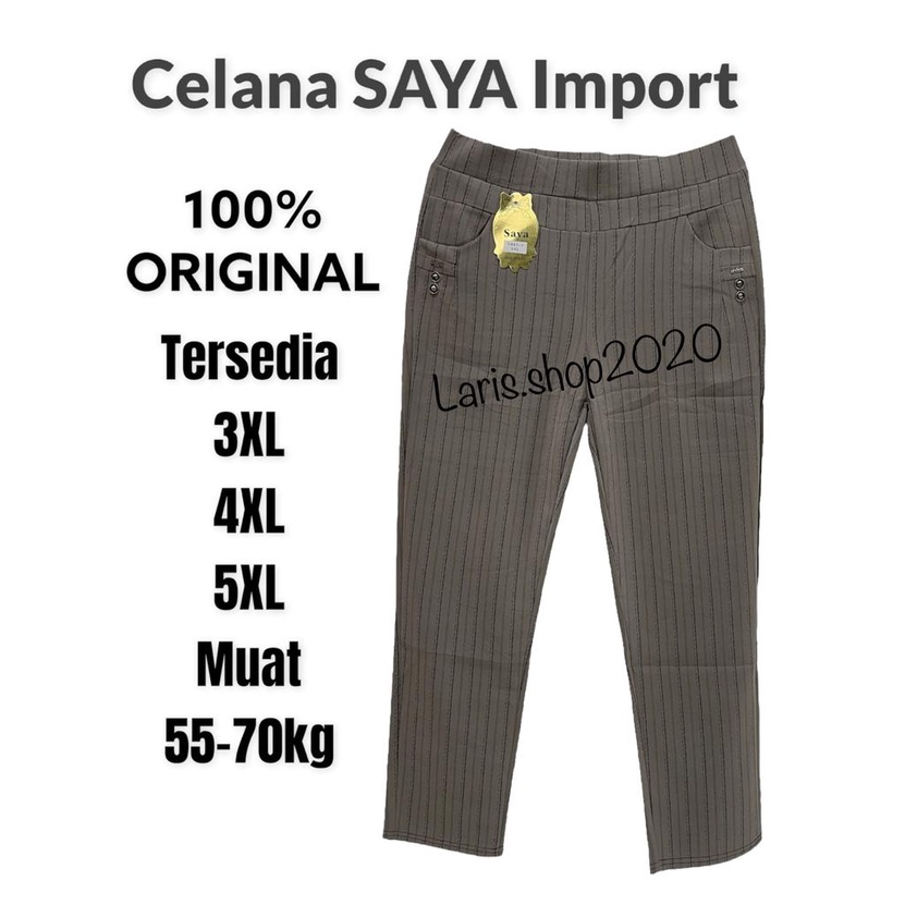 Celana SAYA IMPORT SALUR DAN KOTAK BAHAN STRECTH 3XL-5XL REAL PICT!!!