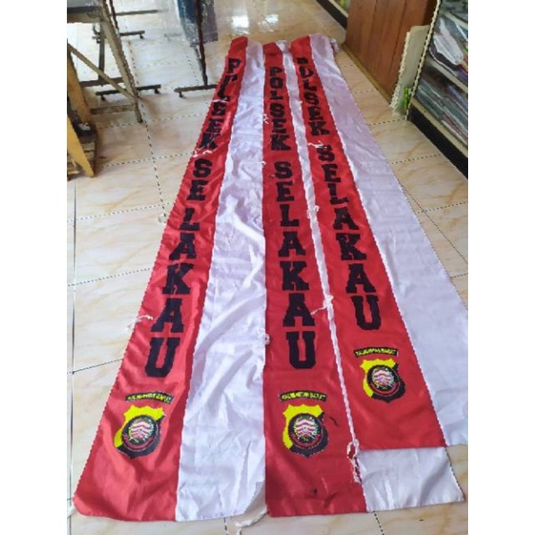 Bendera Umbul-Umbul Jumbo Custom Sablon Desa Sablon Instansi Merah Putih 5meter
