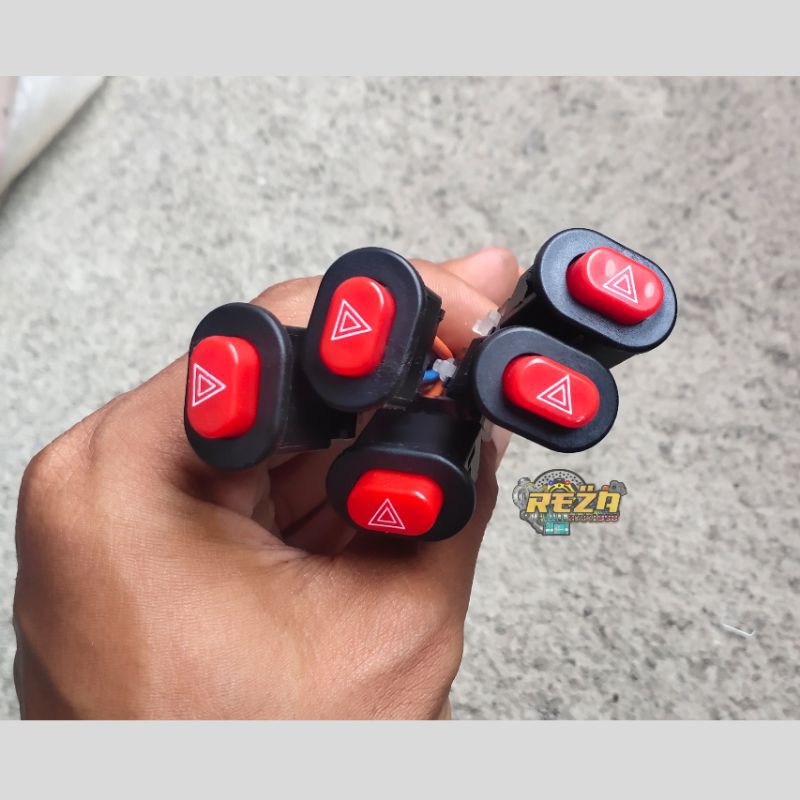 Switch On Off Push Button Tombol Saklar Lampu Led Sen Hazard Motor Double Flash Emergency