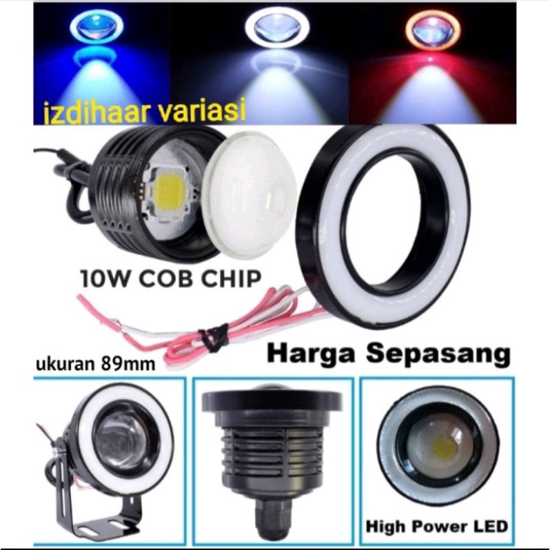 Lampu Foglamp LED Mobil ALL NEW ERTIGA 2018 Angel Eyes 89mm Lampu Kabut