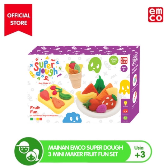 

Mainan EMCO Super Dough 3 Mini Maker Fruit Fun Set Limited