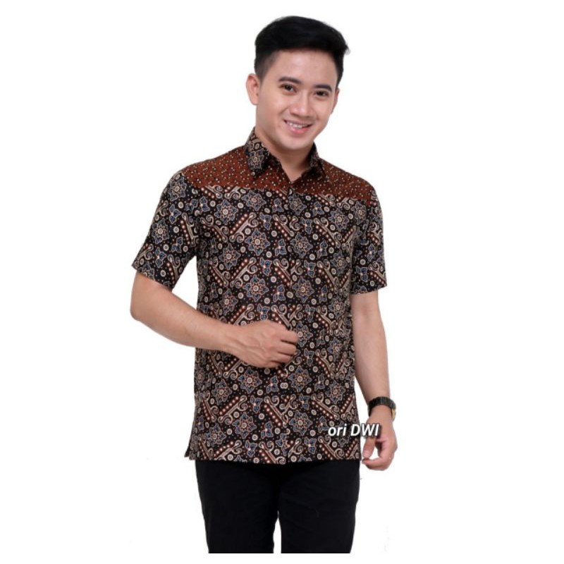 BATIK WILDAN - Kemeja Batik Pria Lengan Pendek Motif Bahan Adem Ayem Murah Nyaman Dipakai