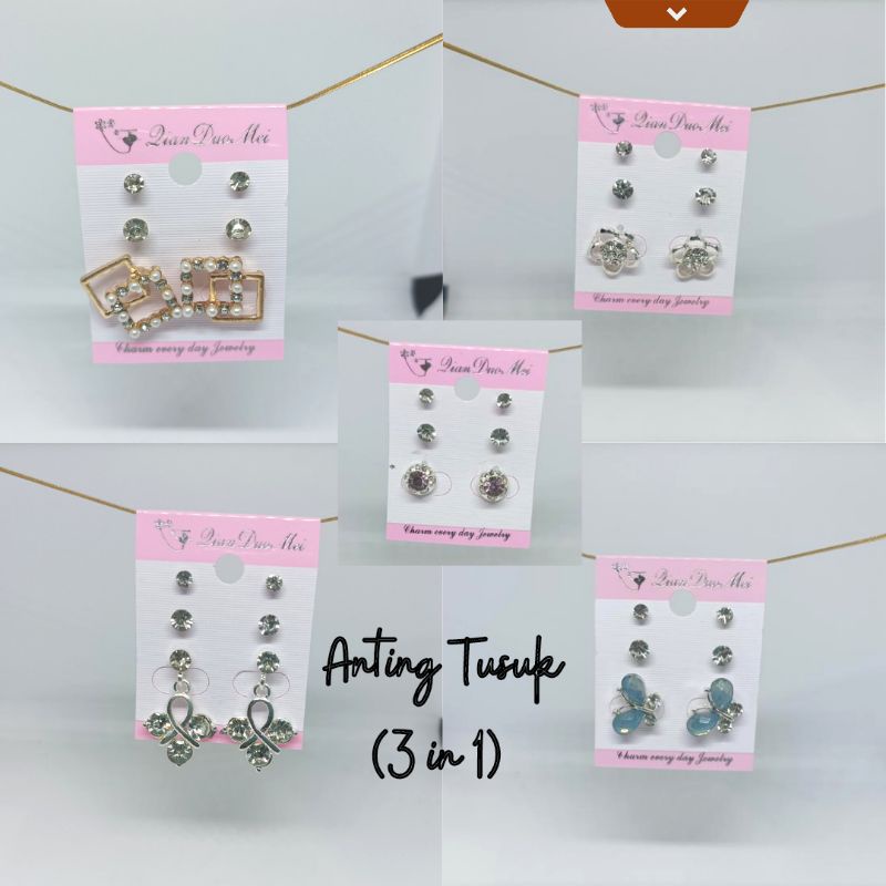 Anting Tusuk Satu Set Isi 3