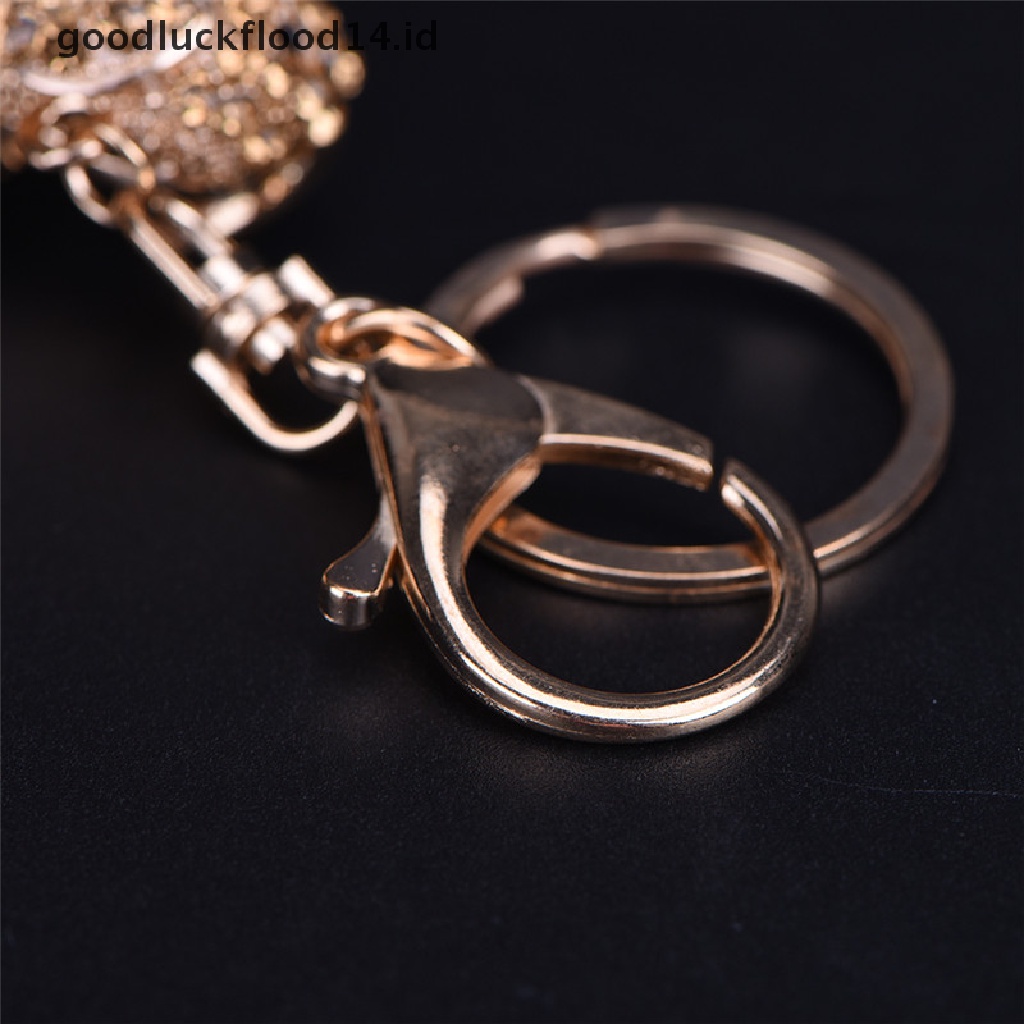 [OOID] Bling Crystal Dog Dachshund Keychain Purse Pendant Car Holder Key Ring Nice New ID