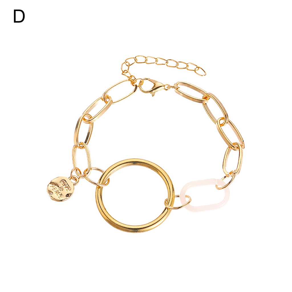 Hu Hu Hu Hu Hu Alat Bantu Pasang Kacamata♡ Gelang Tangan Rantai Tebal Bahan Alloy Gaya Retro Untuk Wanita