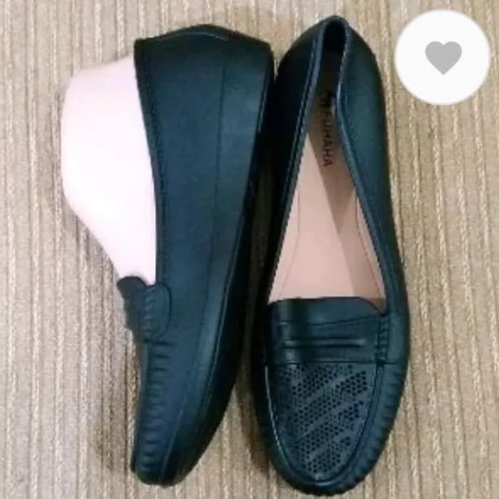 Sepatu Pantofel Karet Jelly Wanita Kerja Full Hitam Black Fuhaha - Hitam, 36