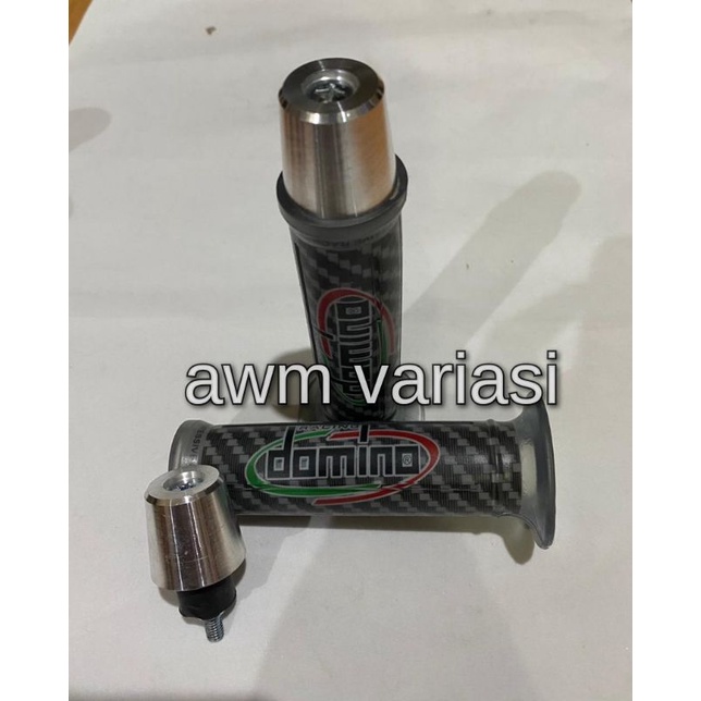 HANDGRIP DOMINO PLUS JALU STANG CROME  BISA UNTUK SEMUA MOTOR