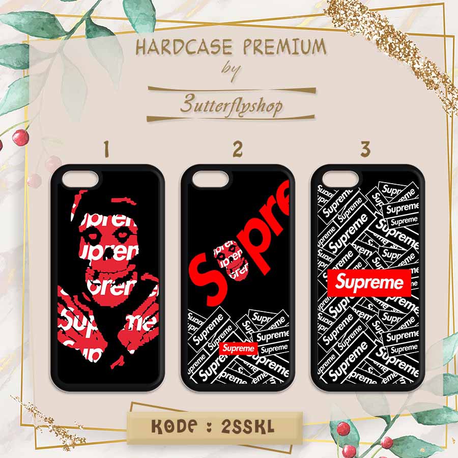 [HARDCASE] GLOSSY skull superme case oppo vivo realme redmi reno samsung iphone galaxy