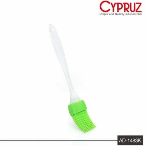 Cypruz Kuas Silikon Gagang Transparan Plastik Oil Brush Mini Kue Mentega Silicone Bbq Cake