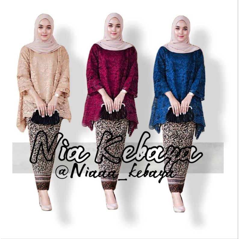 NiaKebaya • SETELAN KEBAYA WAKA WAKA  RINJANI BROKAT / KEBAYA JUMBO LD 95 100 110 120 130 / KEBAYA K