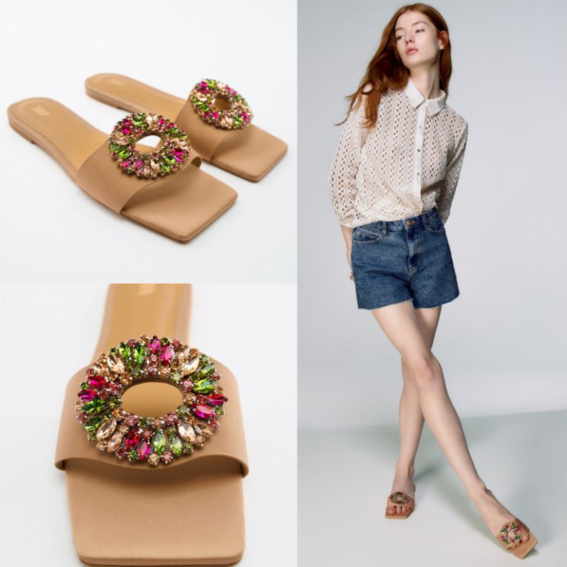Sepatu ZARA Flat Shoes Strap