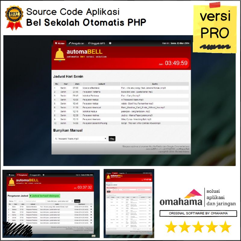 Aplikasi Bel Sekolah Otomatis Original - automaBELL PRO - Full Source Code
