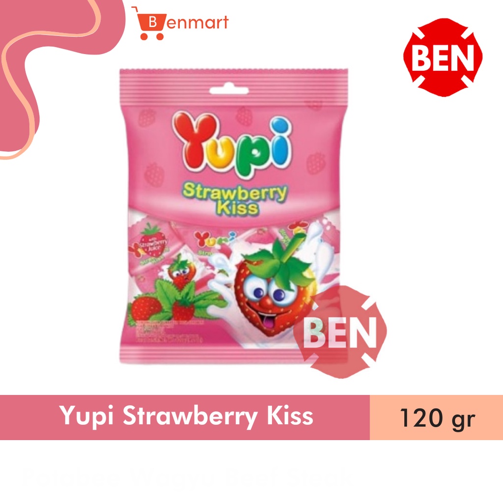 

PERMEN YUPI STRAWBERRY KISS 1 PAK 120gr 120 gr - Stroberi Pink Dus Pcs Sachet Merah Hati Grosir