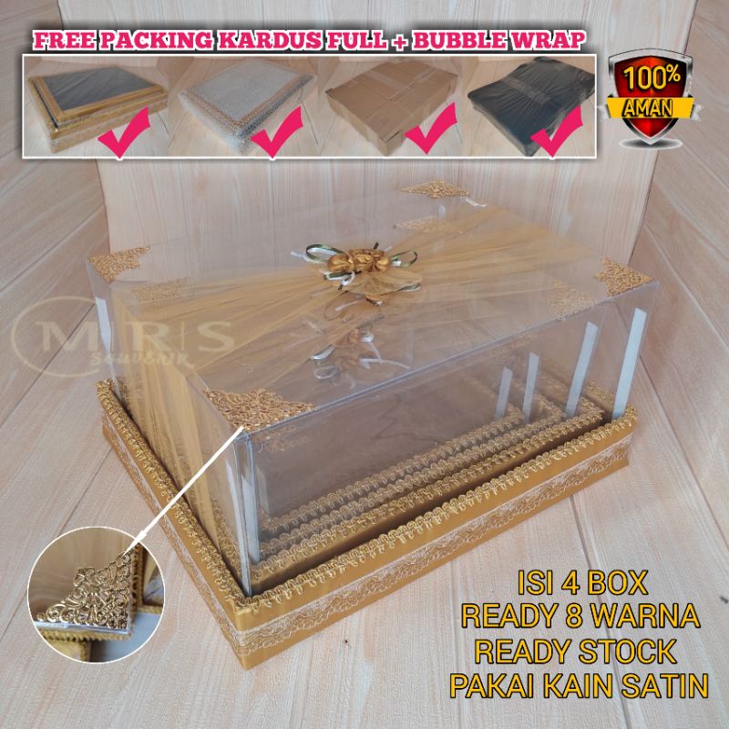 Box Mika Hantaran Seserahan Pernikahan Model Kekinian Full Hiasan Ornamen Aksesoris Renda