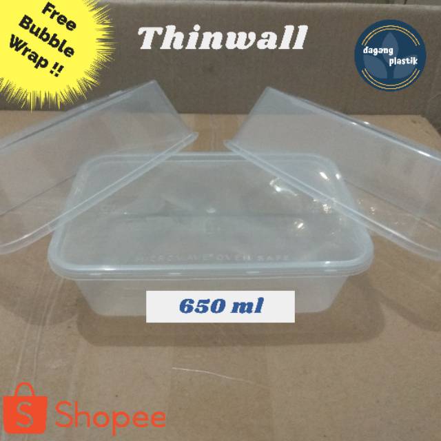 Thinwall 650 ml / Thinwall 650ml / Thinwall 650 ml Rectangular isi 25 pcs