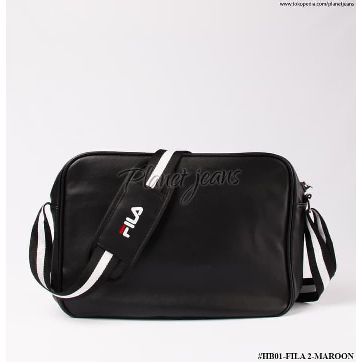 Dijual Fila Shoulder Bag pria wanita tas selempang laptop casual Maroon Murah