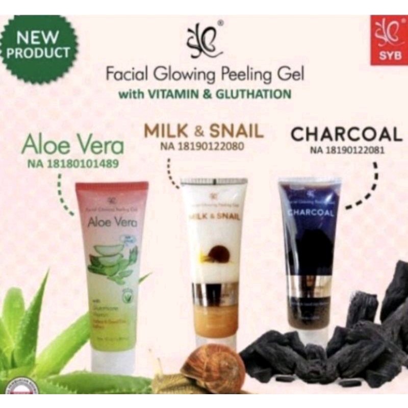 SYB Facial Glowing Peeling Gel / Scrub Wajah 130ml Aloe Vera