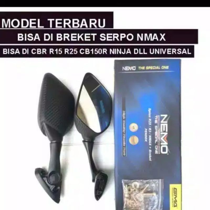 Spion R25 Nemo Tangkai Tanggung Universal R25,R15,Nmax,Pcx,Xmax,Lexi Dan Motor lain nya