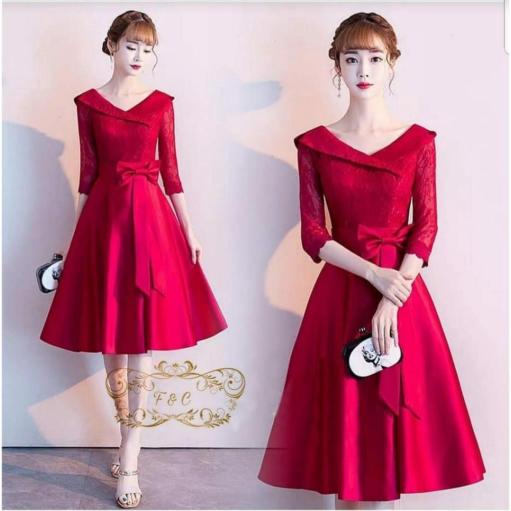 PCS DRESS ESMERALDA BRUKAT KOMBI BALOTELLI FASHION PAKAIAN WANITA 3 UKURAN M L XL FE