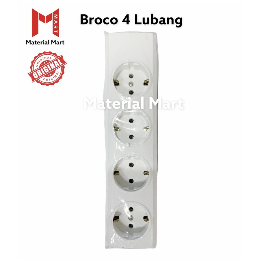 Stop Kontak Uticon 4 Lubang ST-148 | Stop Kontak Broco 4 Lubang 15340 | Material Mart