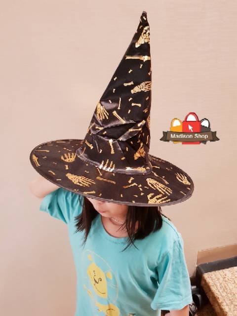 TOPI HALLOWEEN TENGKORAK TOPI PENYIHIR MURAH KOSTUM PESTA HANTU GROSIR AKSESORIES KOSTUM  SERAM