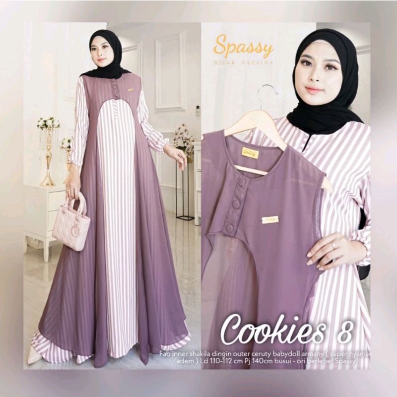GAMIS  JUMBO Fashion Muslim murah PLUS BLAZER CERUTY PISAH COOKIS GAMIS TERBARU