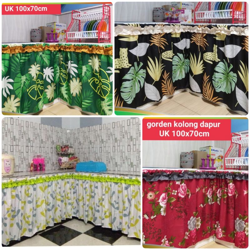 GORDEN HORDEN KORDEN KAIN PENUTUP KOLONG DAPUR UKURAN ± 100X70CM ANEKA MOTIF