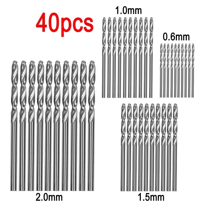 Mata Bor Drill HSS Twist Drill Bit 0.6-2.0mm 40 PCS - QST-H20 - Silver