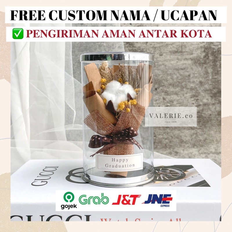 Jual BUKET BUNGA KAPAS DALAM TABUNG BUKET BUNGA MINI BUKET BUNGA WISUDA