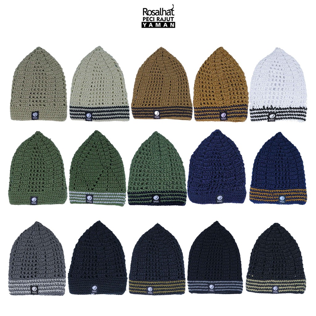 Peci Rajut Yaman Peci Haji Peci Kupluk Kopeah Kopiah