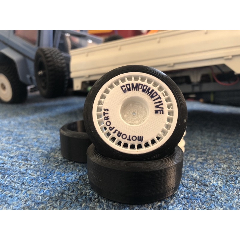 velg & ban drift WPL D12 model Compomotive & OZ Racing (set)