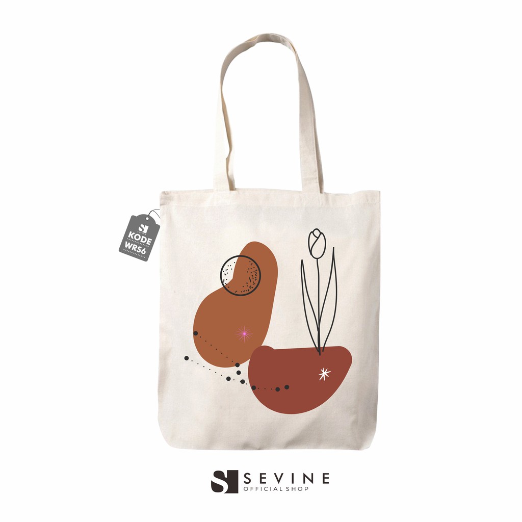 Sevine Tote Bag Resleting Tas Wanita Fashion Totebag Laptop Custom Tropical Nordic Series - WRS