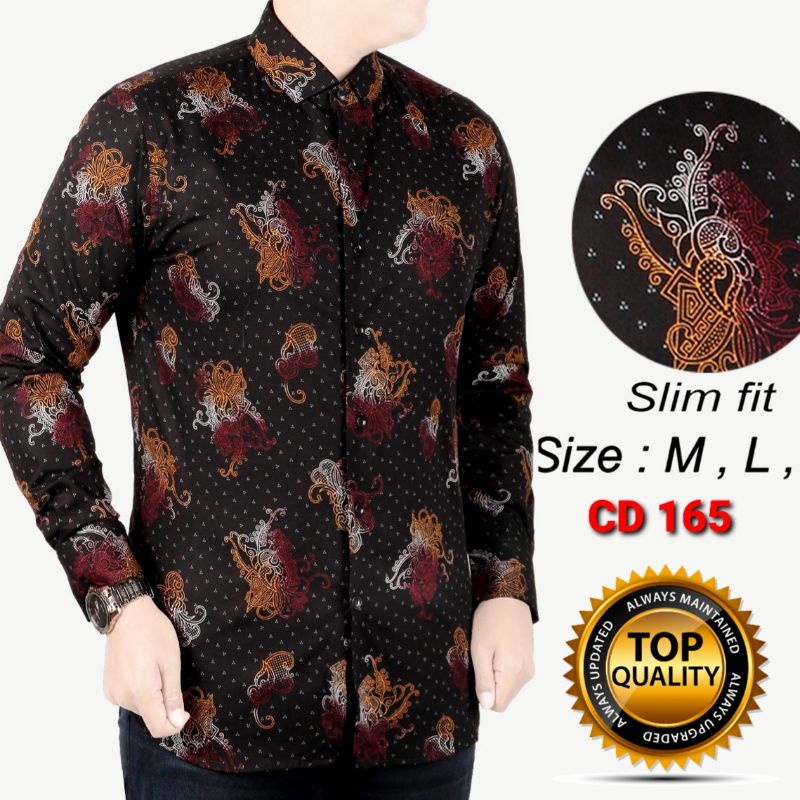 Batik Pria / Kemeja Slimfit Pria / Baju Batik Lengan Panjang Hem  CD128