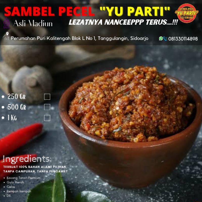 

Bumbu Pecel Premium Yu Parti Asli Madiun